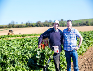 Tom Sinnott with Malcolm Robertson, local Rhubarb grower from Adamstown, Wexford